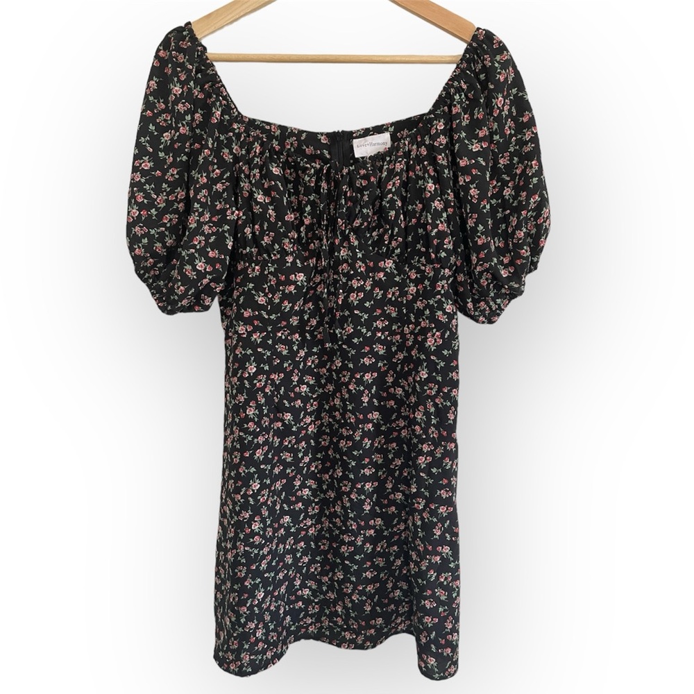 Love + Harmony Tie Front Floral Peasant Milk Maid Skater Dress Women’s Size US M